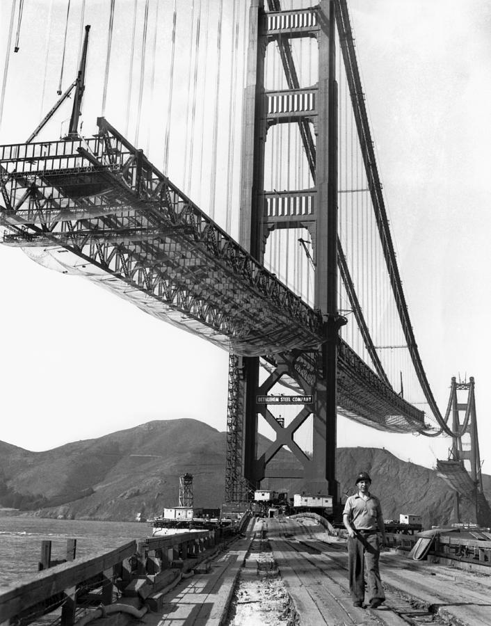 Golden Gate Bridge Work #3 Photograph by Underwood Archives