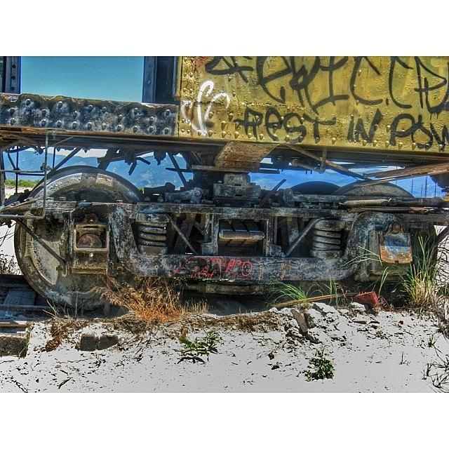 Graffiti Train, Great Salt Lake, Utah #3 Photograph by DLDPhotography  
