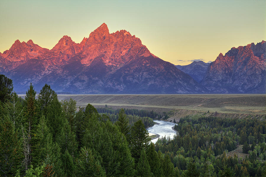 Grand Tetons Morning at the Snake River Overview - 2 Photograph by Alan Vance Ley