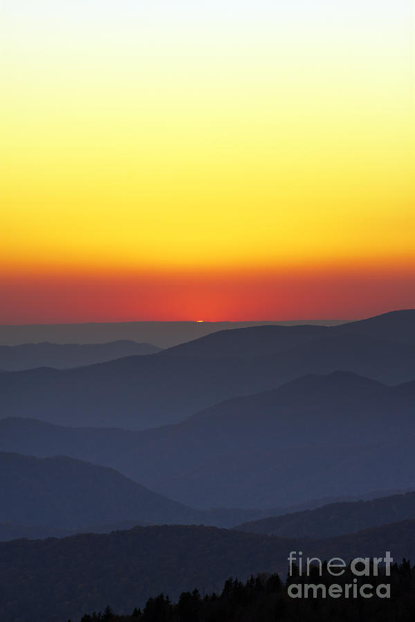Great Smokie Mountains National Park Sunset #3 Photograph by Dustin K Ryan