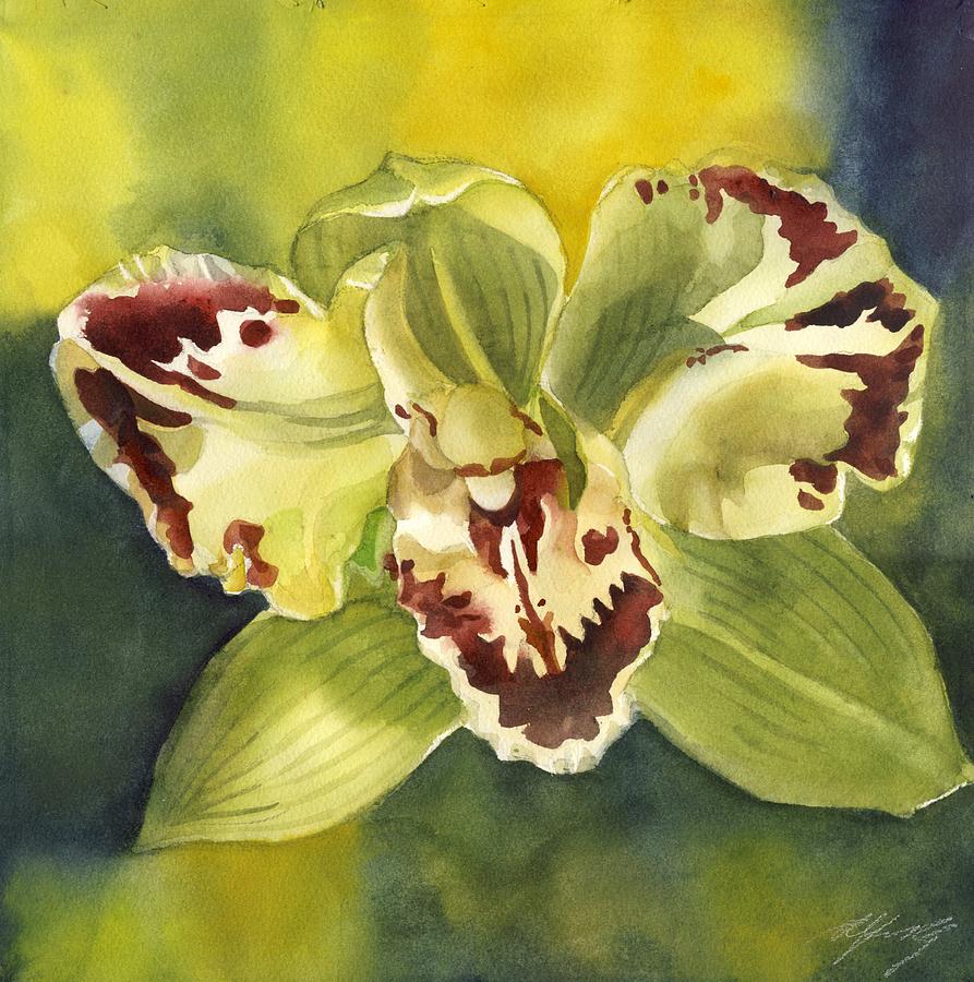 Green Orchid #3 Painting by Alfred Ng