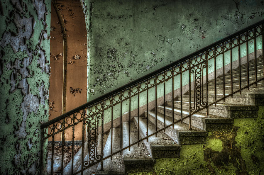 Green stairs  #3 Digital Art by Nathan Wright