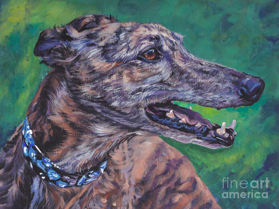 Dog Painting - Greyhound #4 by Lee Ann Shepard