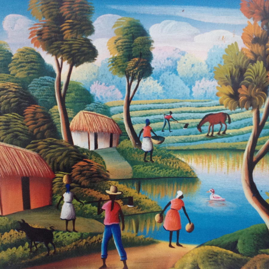 Haitian Landscape. Painting by Haitian artist