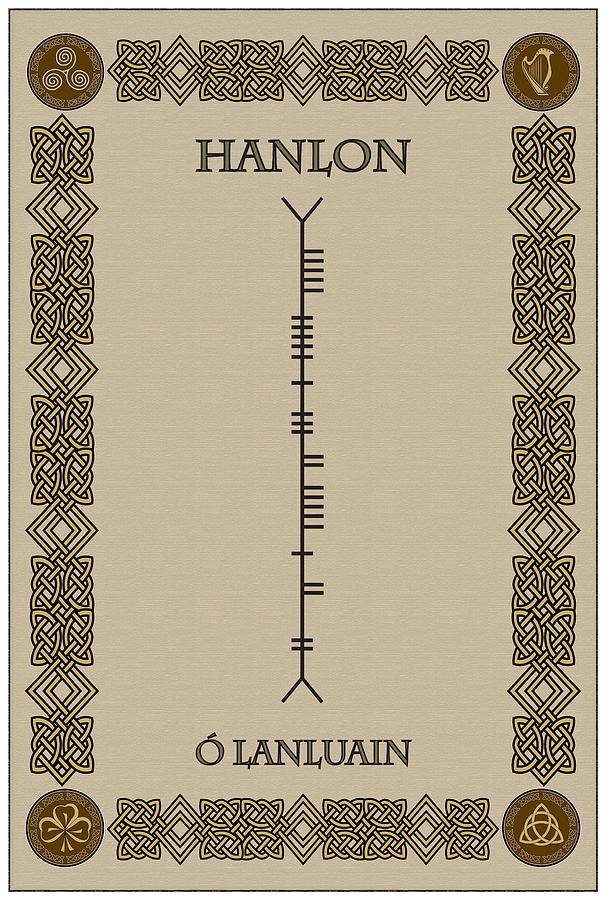 Hanlon written in Ogham Digital Art by Ireland Calling - Fine Art America