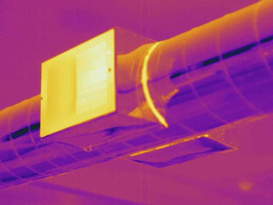 Heating Ducts, Thermogram #3 Photograph by Science Stock Photography