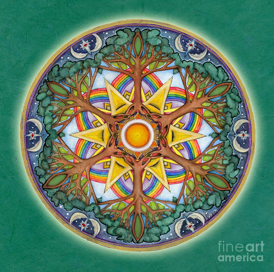 Heaven and Earth Mandala Painting by Jo Thomas Blaine