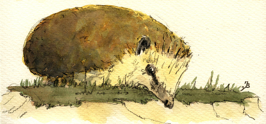 Wildlife Painting - Hedgehog #3 by Juan  Bosco
