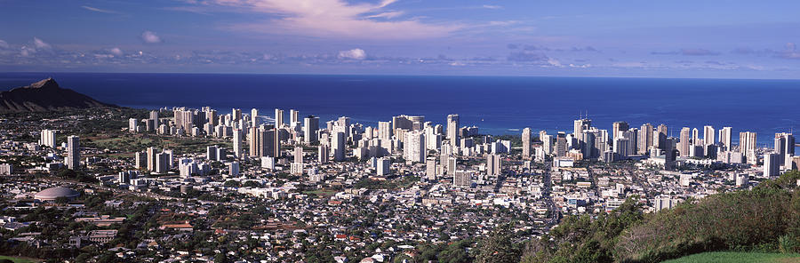 Architecture Photograph - High Angle View Of A City, Honolulu #3 by Panoramic Images
