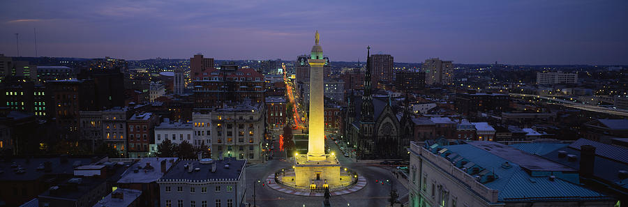 Baltimore Photograph - High Angle View Of A Monument #3 by Panoramic Images