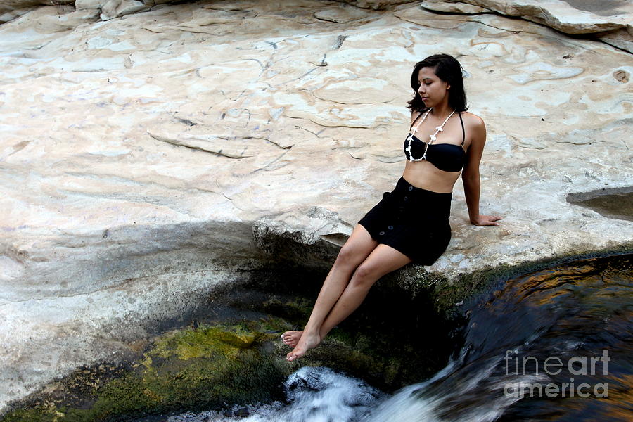 Hispanic Woman Waterfall #3 Photograph by Henrik Lehnerer