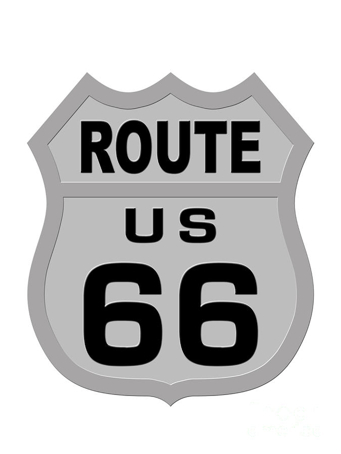 Historical Route 66 sign illustration Digital Art by Indian Summer ...