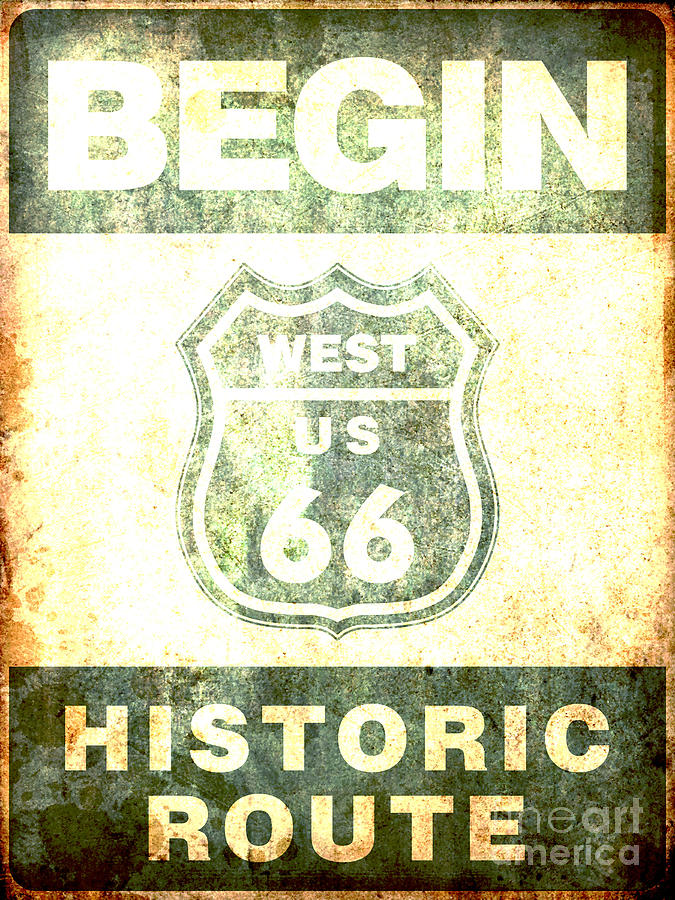 Historical Route 66 Sign Poster Digital Art By Indian Summer Fine Art