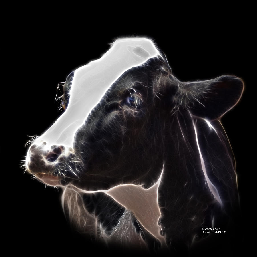 Holstein Cow - 0034 F #3 Digital Art by James Ahn