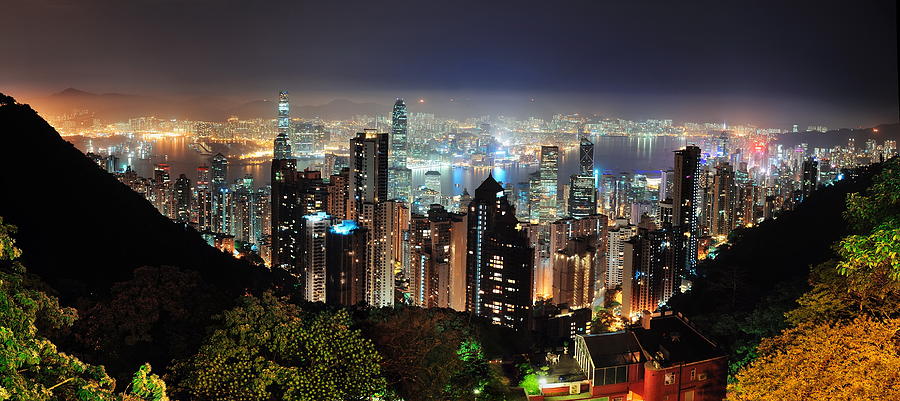 Hong Kong at night #3 Photograph by Songquan Deng