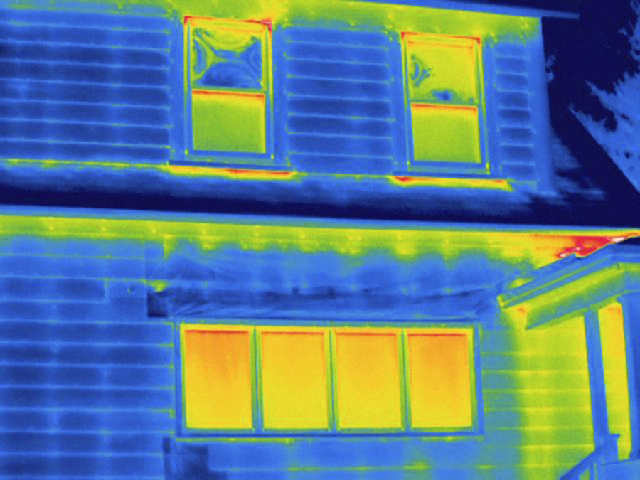 House Exterior, Thermogram Showing Heat #3 Photograph by Science Stock Photography