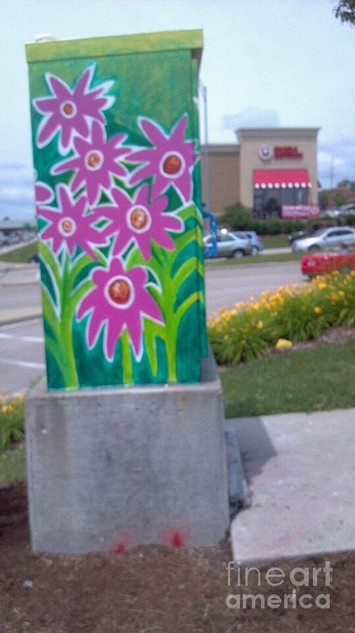 Hummingbird Traffic Signal Box #3 Painting by Genevieve Esson