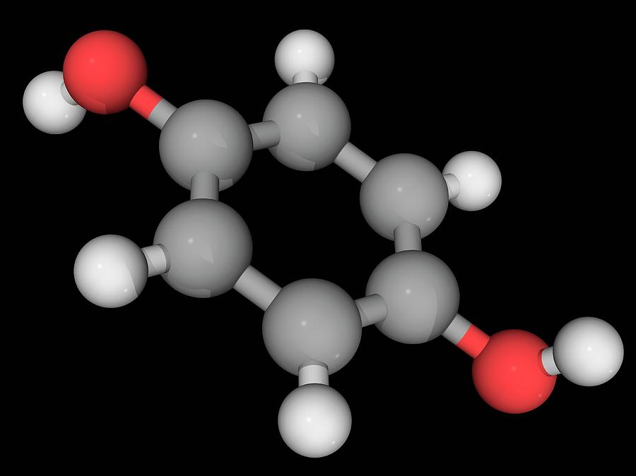 Illustration Photograph - Hydroquinone Molecule #3 by Laguna Design/science Photo Library