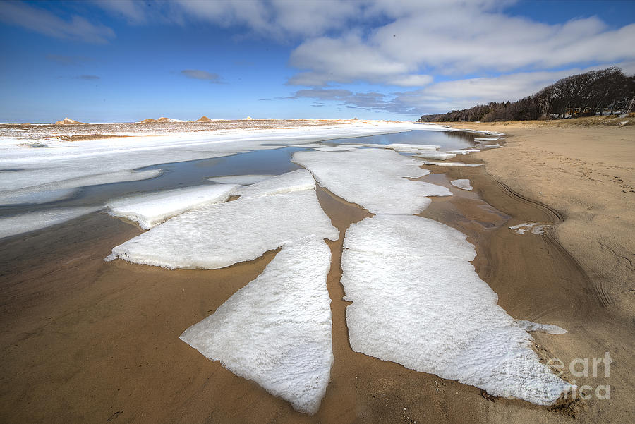 Shore Photograph - Ice on Lake Michigan by Twenty Two North Photography Shore Photograph - Ice on Lake Michigan by Twenty Two North Photography