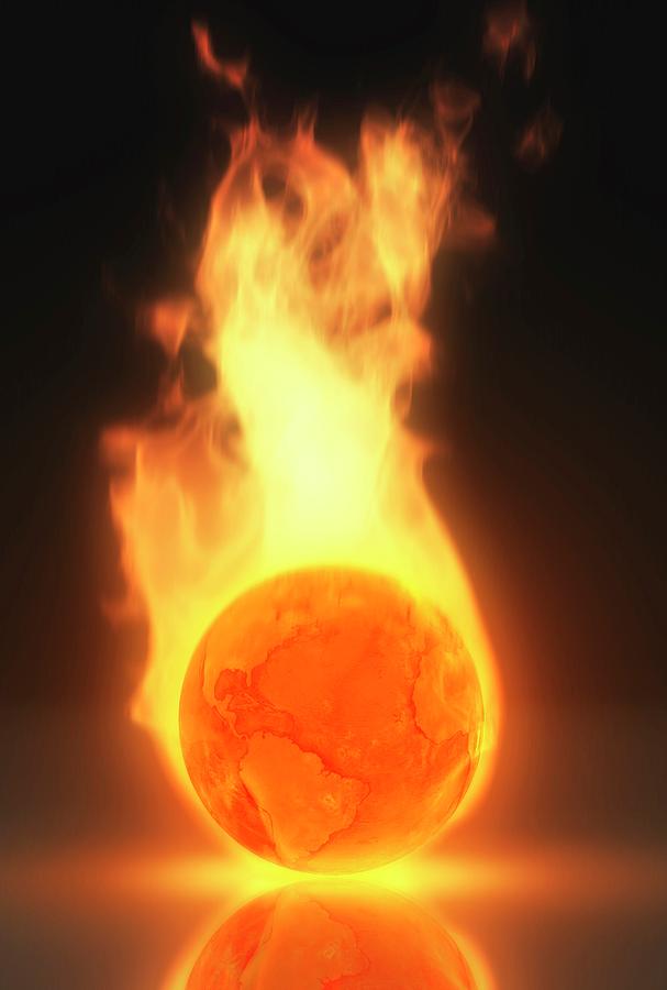 Armageddon Photograph - Illustration Depicting Global Warming #3 by Mark Garlick