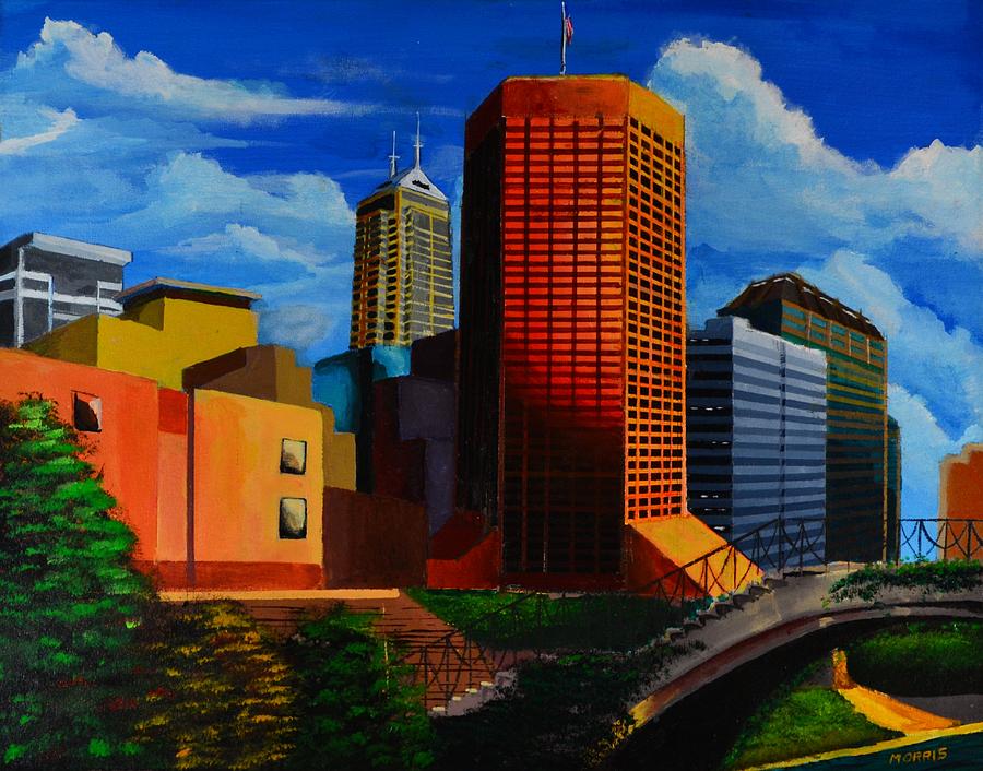 Indianapolis Cityscape #3 Painting by P Dwain Morris
