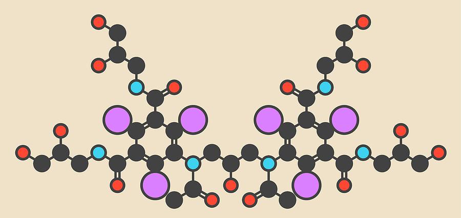 Iodixanol Contrast Agent Molecule #3 Photograph by Science Photo Library Iodixanol Contrast Agent Molecule #3 Photograph by Science Photo Library