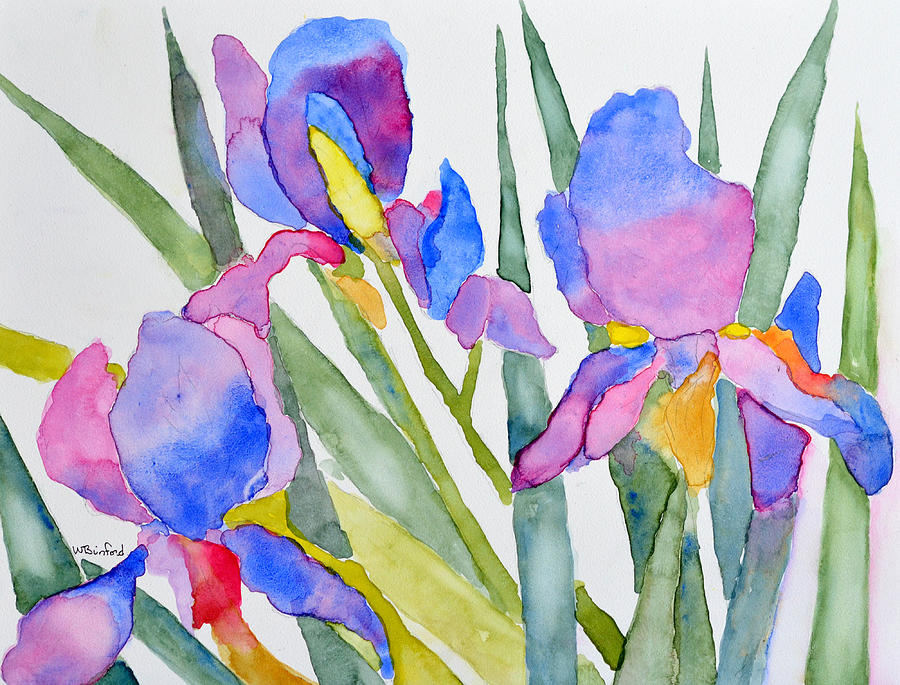 Irises #1 Painting by Wade Binford