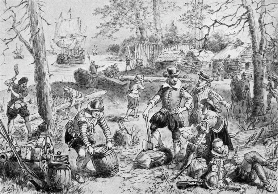 Jamestown Settlement Drawing by Granger