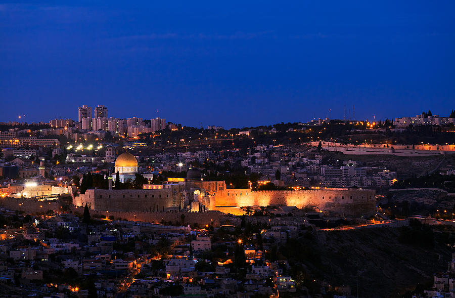 Jerusalem Old City At Night Photograph By Jonathan Gewirtz - Fine Art 