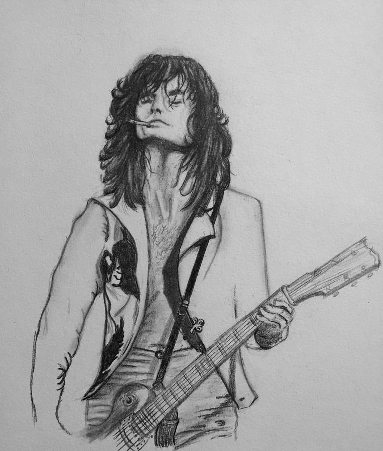Jimmy Page #4 Drawing by Manon Zemanek