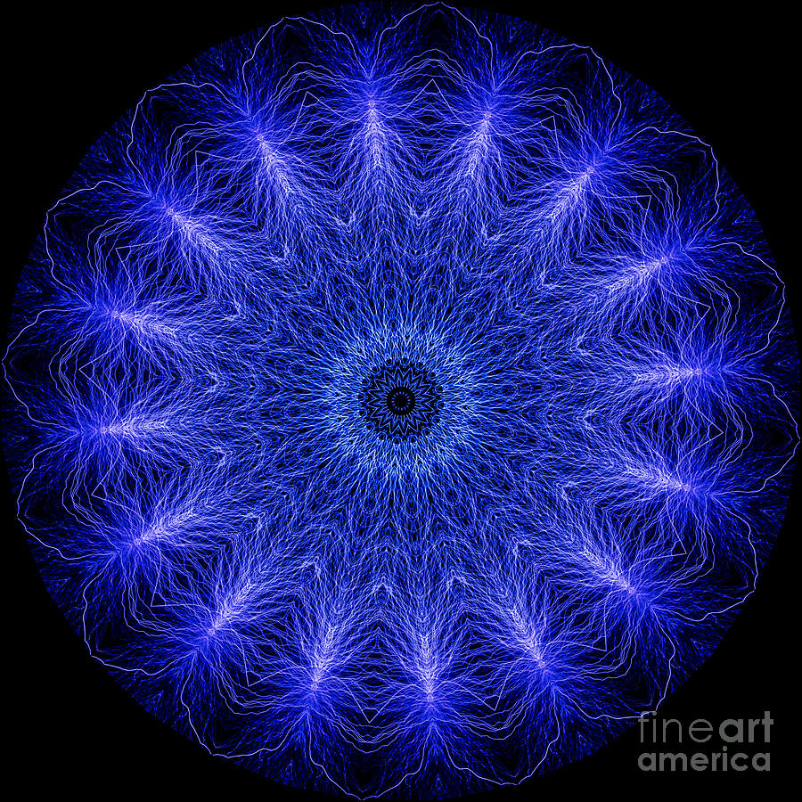 Electric Photograph - Kaleidoscopic Image Created from Real Electrical Arcs #3 by Amy Cicconi