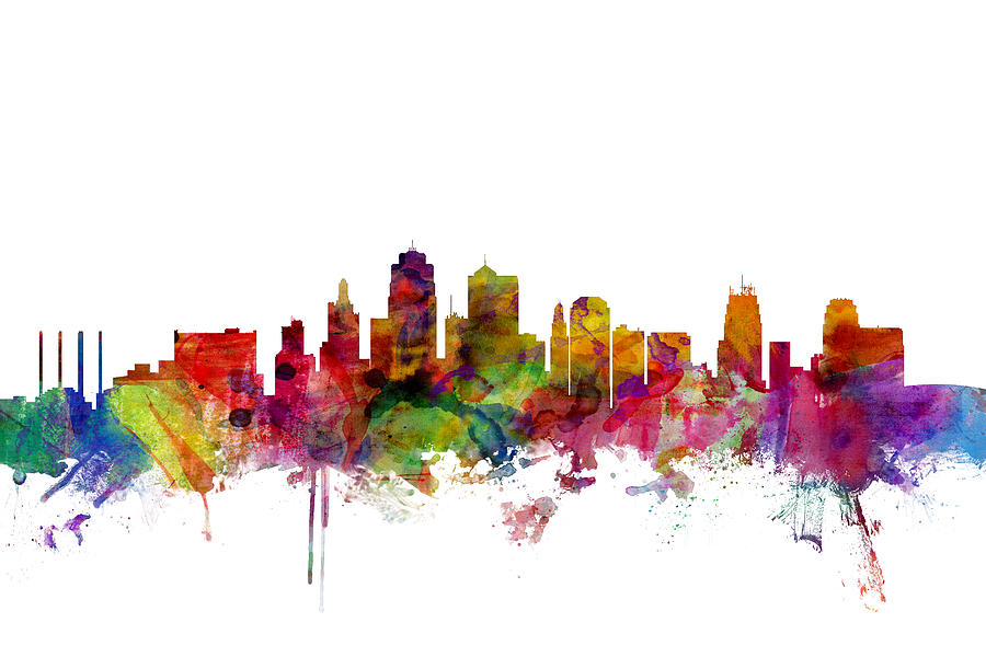 Kansas City Skyline Digital Art by Michael Tompsett