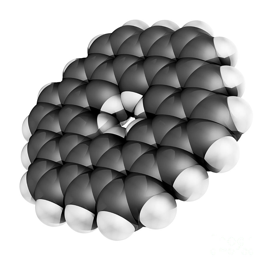Black And White Photograph - Kekulene Hydrocarbon Molecule #4 by Laguna Design