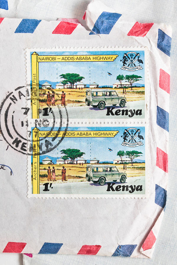 Vintage Photograph - Kenya Stamp #3 by Tom Gowanlock