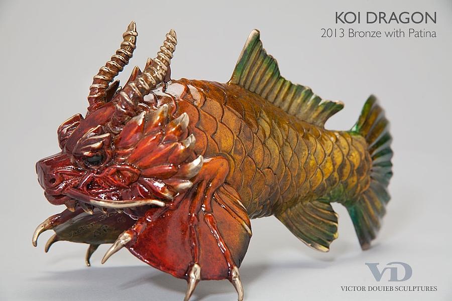 Koi Dragon Sculpture By Victor Douieb