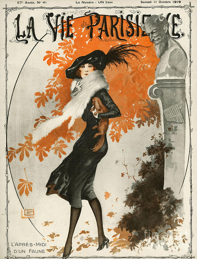 Fall Drawing - La Vie Parisienne  1919 1910s France #3 by The Advertising Archives