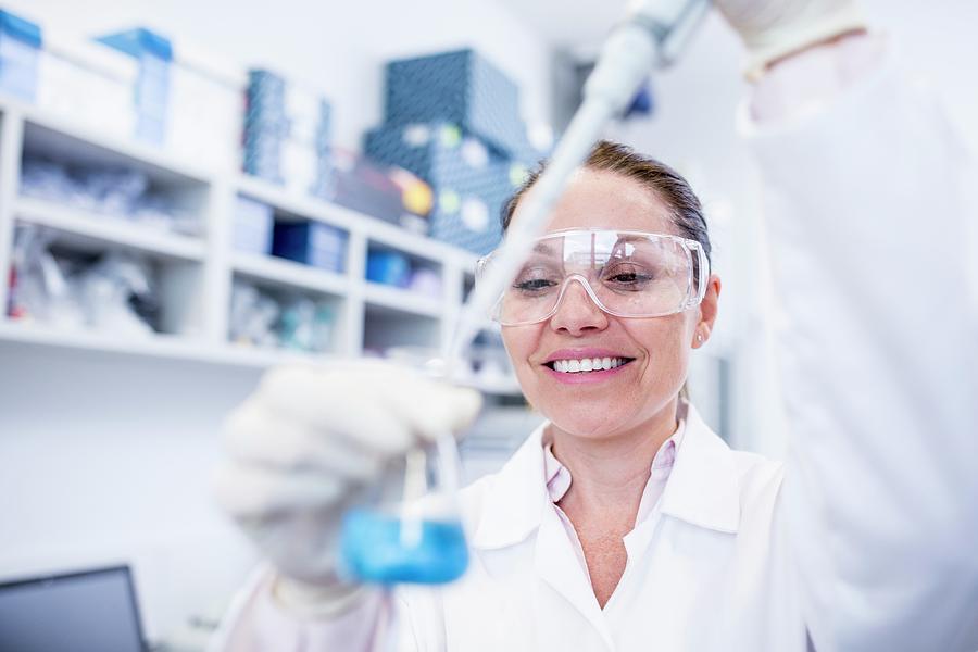 Lab Assistant Using Pipette Photograph by Science Photo Library - Pixels