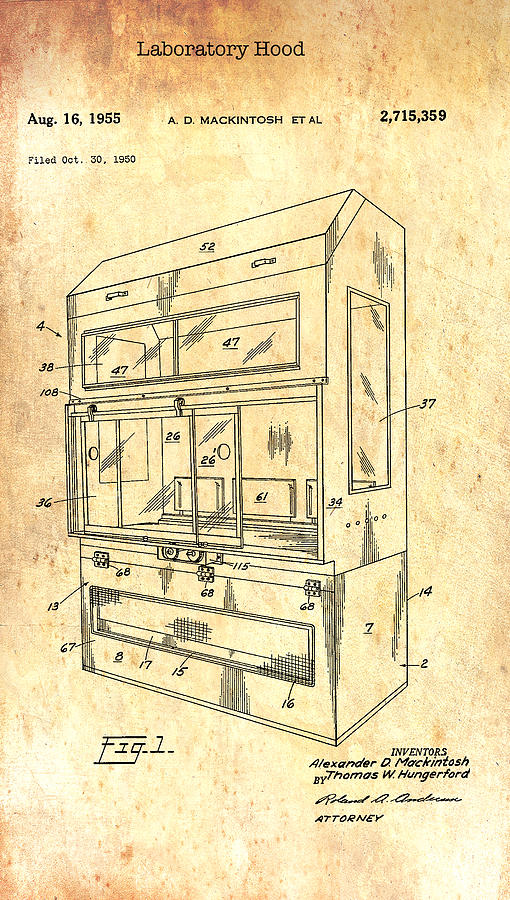 Laboratory Hood Patent 1955 #3 Drawing by Mountain Dreams