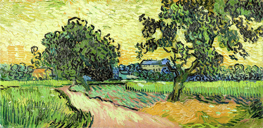 Landscape at twilight by Vincent van Gogh