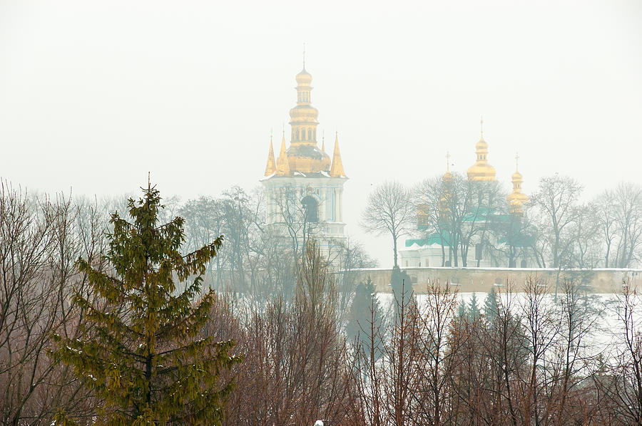 Onion Photograph - Lavra Monastery in Kiev #3 by Alain De Maximy