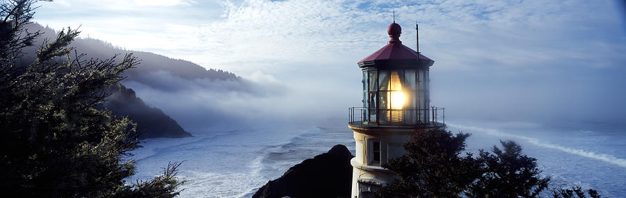 Lighthouse On A Hill, Heceta Head #3 Photograph by Panoramic Images Lighthouse On A Hill, Heceta Head #3 Photograph by Panoramic Images