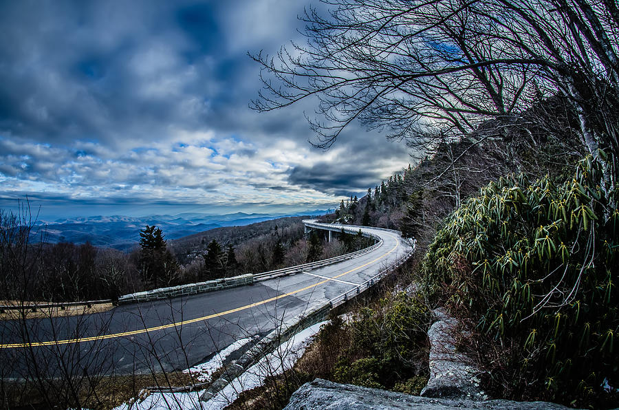 Mountain Photograph - Linn Cove Viaduct During Winter Near Blowing Rock Nc #3 by Alex Grichenko