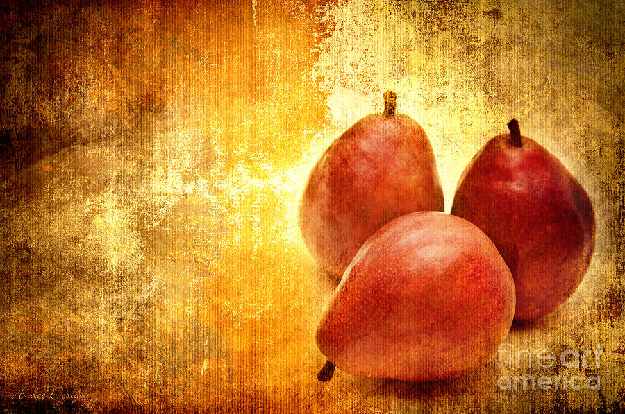 3 Little Red Pears Are We Photograph by Andee Design