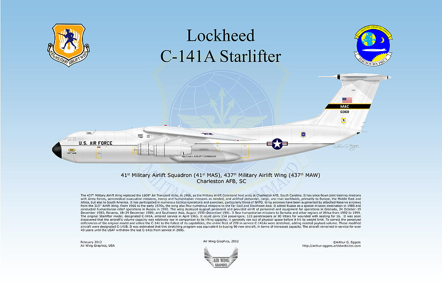 Lockheed C-141A Starlifter #5 Digital Art by Arthur Eggers