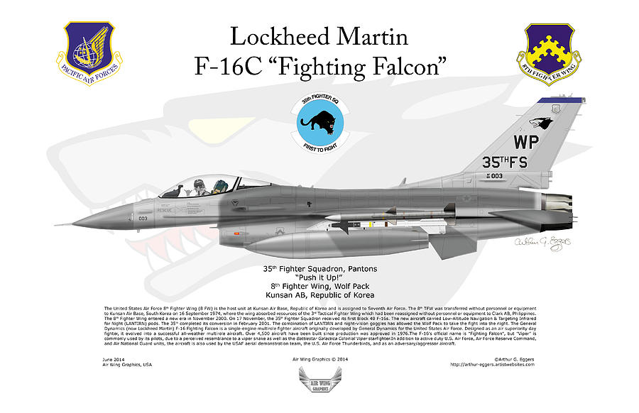 Lockheed Martin F-16C Fighting Falcon #9 Digital Art by Arthur Eggers