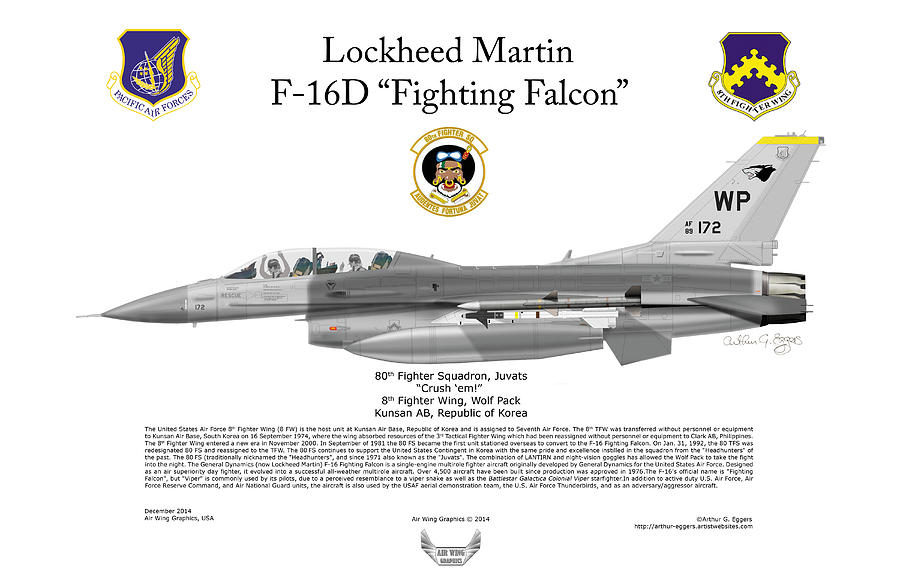 Lockheed Martin F-16D Fighting Falcon #1 Digital Art by Arthur Eggers