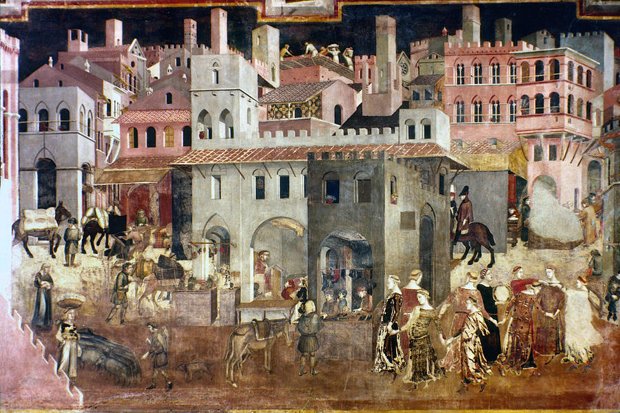 Lorenzetti Good Govt Painting by Ambrogio Lorenzetti