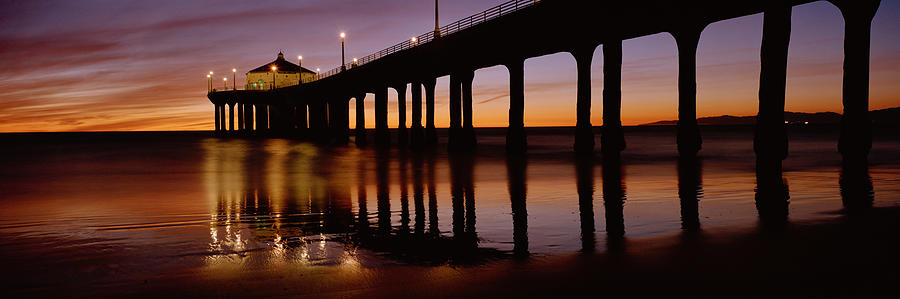 Sunset Photograph - Low Angle View Of A Pier, Manhattan #3 by Panoramic Images