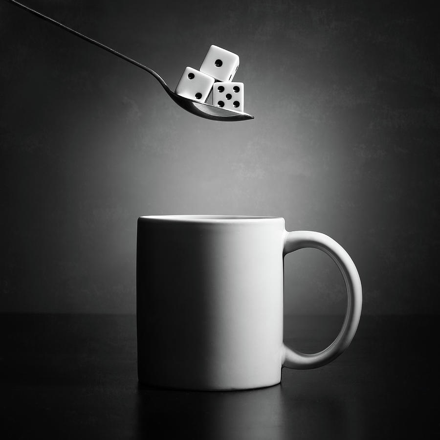 Dice Photograph - 3 Lumps, Please! by Victoria Ivanova Dice Photograph - 3 Lumps, Please! by Victoria Ivanova