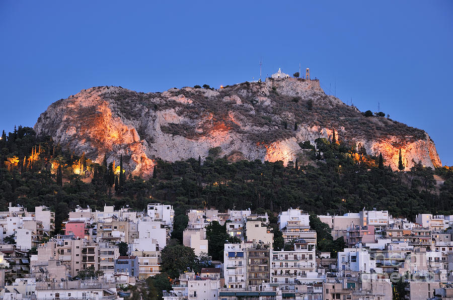 Lycabettus hill during dusk time #4 Photograph by George Atsametakis